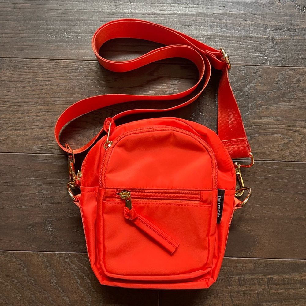 Punch Brand Over the Shoulder/ Crossbody/ Camera Bag Orange Like New!